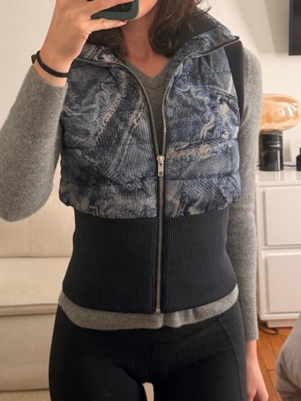 I AM GIA denim print vest